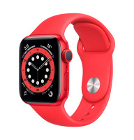 Apple Watch S6 44mm Red, Red Sport Band