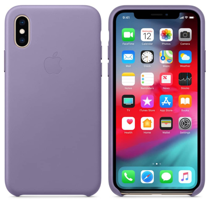 Чохол для iPhone X/Xs - Leather, Lilac (HC)