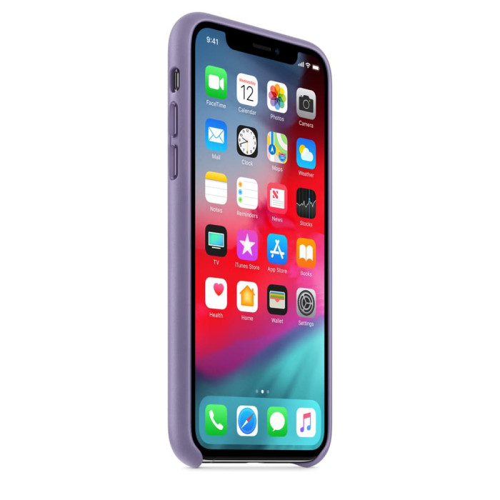 Чохол для iPhone X/Xs - Leather, Lilac (HC)