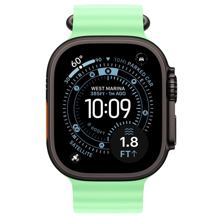 Apple Watch Ultra 3 Black Titanium, Neon Green Ocean Band, LTE
