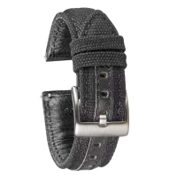 Ремінець для годинника Garmin - Quick Release 22mm, Hemsut Canvas Nylon Leather, Black