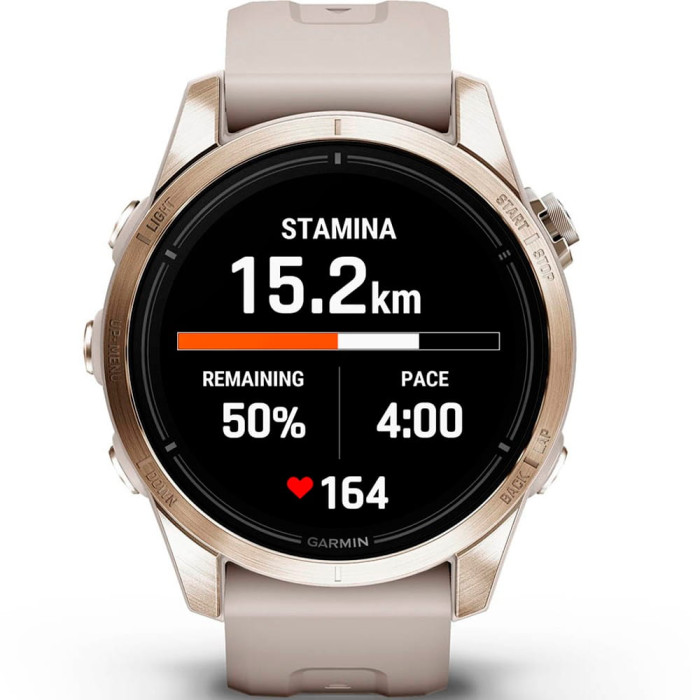 Смарт-годинник Garmin Epix Pro (Gen 2) Sapphire AMOLED 42mm Soft Gold with Light Sand Band