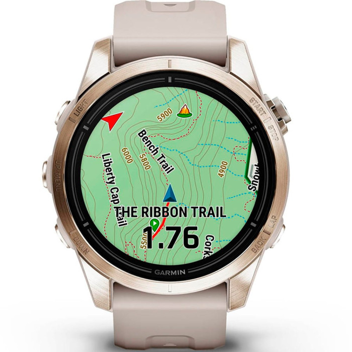 Смарт-годинник Garmin Epix Pro (Gen 2) Sapphire AMOLED 42mm Soft Gold with Light Sand Band
