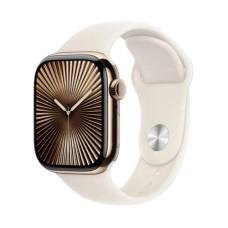 Apple Watch S10 46mm Gold Titanium, Starlight Sport Band (M/L) LTE