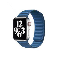 Ремінець для Apple Watch - 38/40/41mm, Leather Link, Blue (S/M)