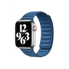Ремінець для Apple Watch - 38/40/41mm, Leather Link, Blue (S/M)