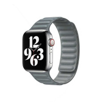 Ремінець для Apple Watch - 38/40/41mm, Leather Link, Grey (S/M)