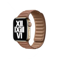 Ремінець для Apple Watch - 42/44/45/46/49mm, Leather Link, Brown (S/M)