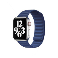 Ремінець для Apple Watch - 42/44/45/46/49mm, Leather Link, Midnight Blue (S/M)