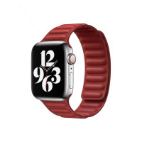 Ремінець для Apple Watch - 42/44/45/46/49mm, Leather Link, Red (S/M)