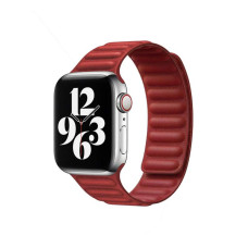 Ремінець для Apple Watch - 42/44/45/46/49mm, Leather Link, Red (S/M)