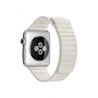 Ремінець для Apple Watch - 42/44/45/46/49mm, Leather Loop, White (HC)