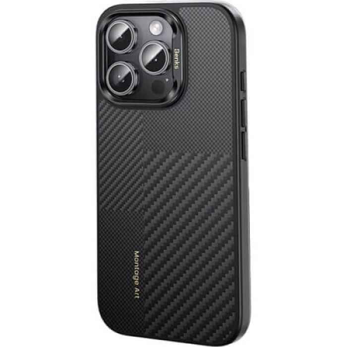 Чохол для iPhone 15 Pro - Benks Montage Armor Air Kevlar (600D/1500D) MagSafe, Black