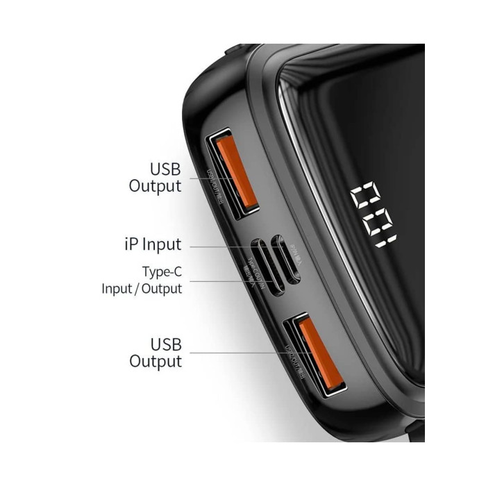 Додатковий аккумулятор Baseus 10000mAh Qpow 15W 3A Black