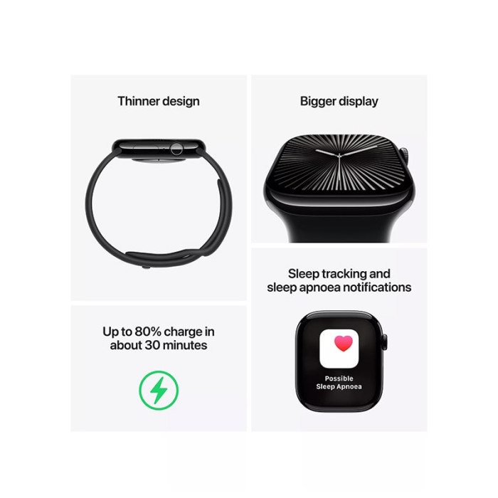 Apple Watch S10 46mm Slate Titanium, Slate Milanese Loop (S/M), LTE