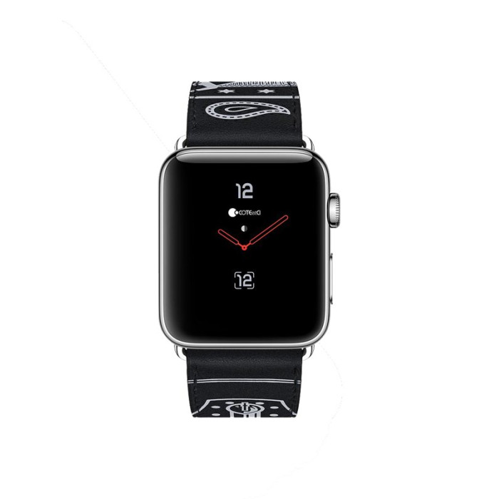 Ремінець для Apple Watch - 42/44mm, COTEetCI Fashion W13 Leather, Black