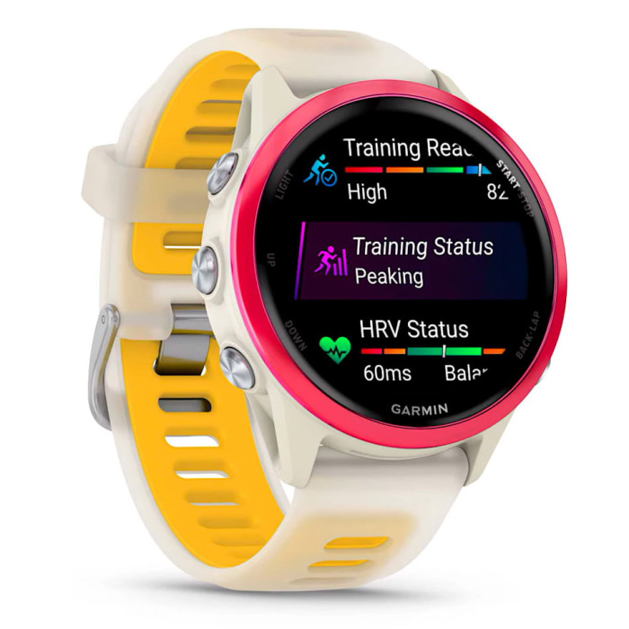 Смарт-годинник Garmin Forerunner 570 42mm Raspberry Aluminum w. Translucent Bone/Mango Band