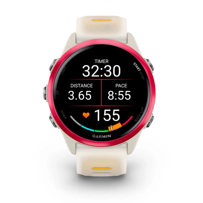 Смарт-годинник Garmin Forerunner 570 42mm Raspberry Aluminum w. Translucent Bone/Mango Band