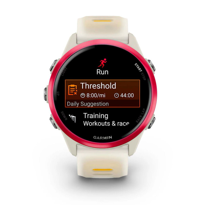 Смарт-годинник Garmin Forerunner 570 42mm Raspberry Aluminum w. Translucent Bone/Mango Band