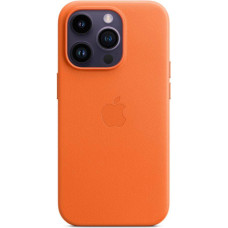 Чохол для iPhone 14 Pro Max - Apple Leather MagSafe, Orange