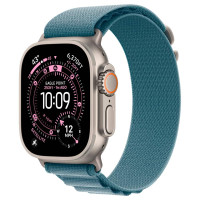 Apple Watch Ultra 3 Natural Titanium, Light Blue Alpine Loop, (Large), LTE