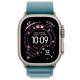 Apple Watch Ultra 3 Natural Titanium, Light Blue Alpine Loop, (Large), LTE