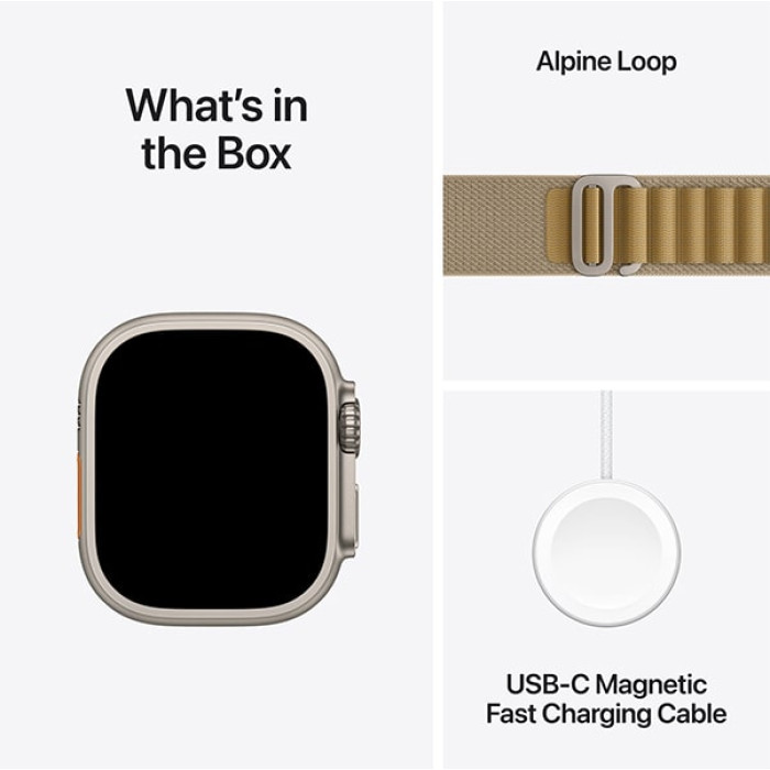Apple Watch Ultra 2 2024 Natural Titanium, Tan Alpine Loop (M), LTE