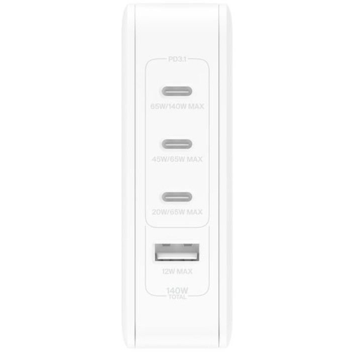 Зарядний пристрій - Belkin 4-Port GaN Wall Charger, 140W White
