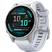 Смарт-годинник Garmin Fenix 8 43mm AMOLED Silver with Whitestone Silicone Band
