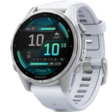 Смарт-годинник Garmin Fenix 8 43mm AMOLED Silver with Whitestone Silicone Band