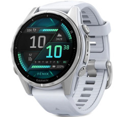Смарт-годинник Garmin Fenix 8 43mm AMOLED Silver with Whitestone Silicone Band