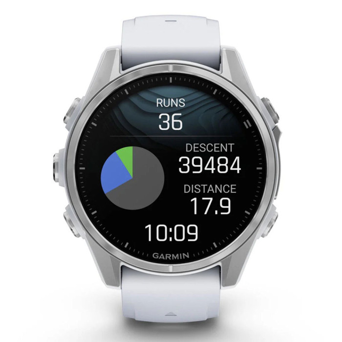 Смарт-годинник Garmin Fenix 8 43mm AMOLED Silver with Whitestone Silicone Band