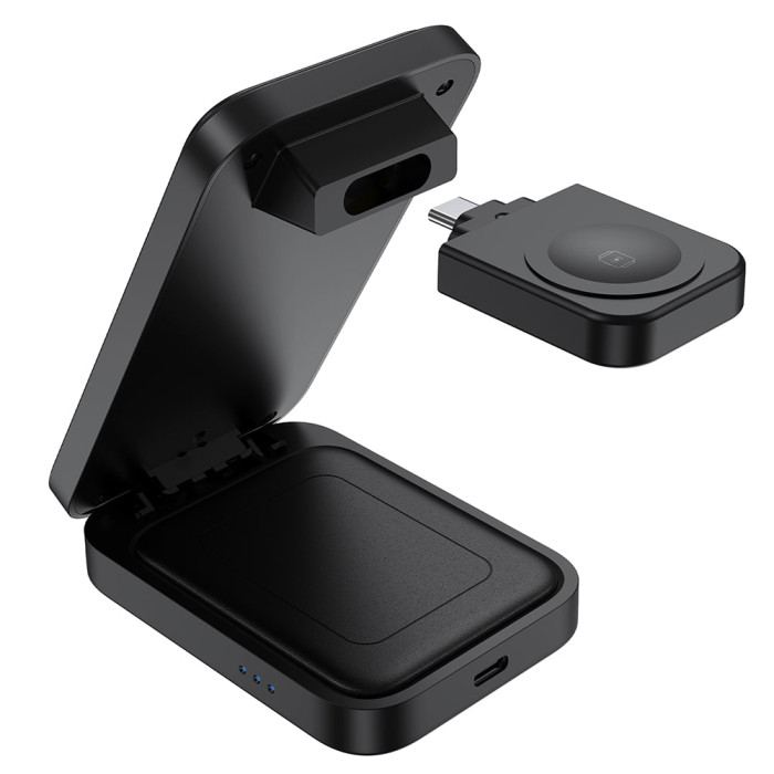 Бездротова зарядна станція - Choetech 15W 3-in-1 Foldable Wireless Charger Stand