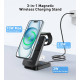 Бездротова зарядна станція - Choetech 15W 3-in-1 Foldable Wireless Charger Stand
