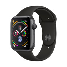Apple Watch S4 44mm Space Gray, Black Sport Band Вживаний (б/в)