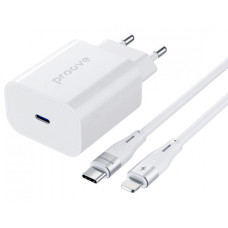 Зарядний пристрій - Proove, Rapid USB-C + Cable USB-C to Lightning 20W, White