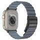 Ремінець для Apple Watch - 42/44/45/46/49mm, AmazingThing Leather Strap, Blue