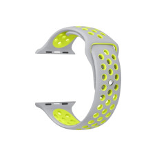 Ремінець для Apple Watch - 38/40/41mm, Nike Silicon Sport Band, Gray/Yellow (HC)