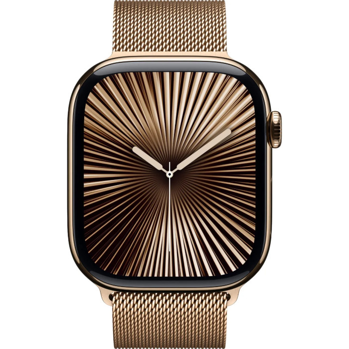 Apple Watch S10 42mm Gold Titanium, Gold Milanese Loop LTE