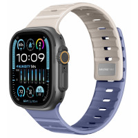 Ремінець для Apple Watch - 42/44/45/46/49mm, AmazingThing SilqLock, Starlight White / Serenity Blue