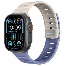 Ремінець для Apple Watch - 42/44/45/46/49mm, AmazingThing SilqLock, Starlight White / Serenity Blue
