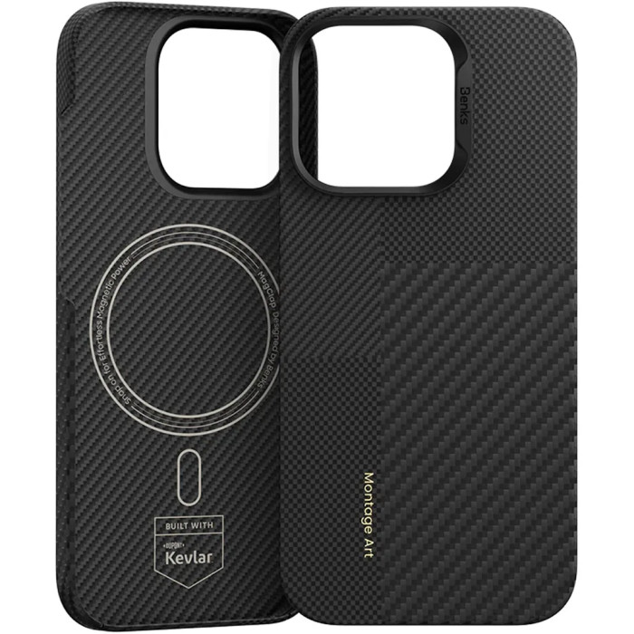 Чохол для iPhone 16 Pro - Benks Montage Armor Air Kevlar (600D/1500D) MagSafe, Black