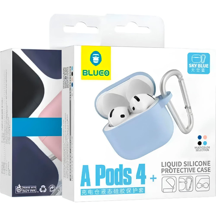 Чохол для Apple AirPods 4 / 5 - Blueo Liquid Silicone Protective Case, Light Blue