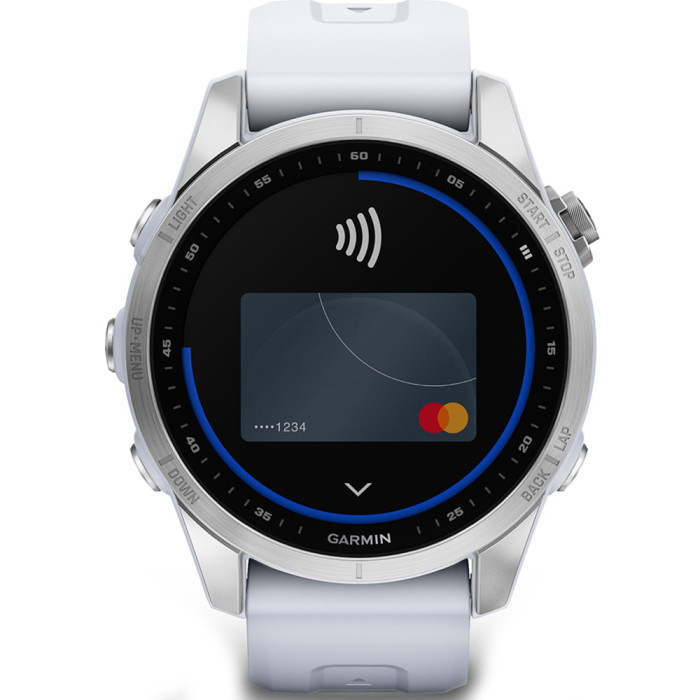Смарт-годинник Garmin Fenix 7S Silver with Whitestone Band