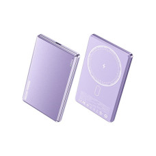 Додатковий аккумулятор Wekome 5000mAh Ultra-Thin Magnetic Wireless Charging Power Bank 15W Purple