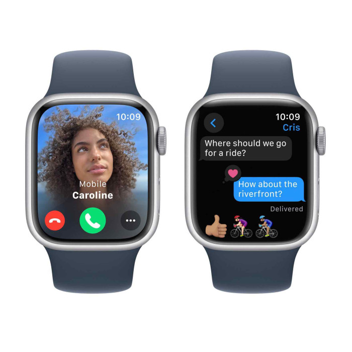 Apple Watch S9 41mm Silver, Storm Blue Sport Band (S/M) Як новий