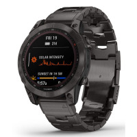 Смарт-годинник Garmin Fenix 7 Sapphire Solar Carbon Gray DLC Titanium w. Vented Titanium Band