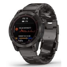 Смарт-годинник Garmin Fenix 7 Sapphire Solar Carbon Gray DLC Titanium w. Vented Titanium Band