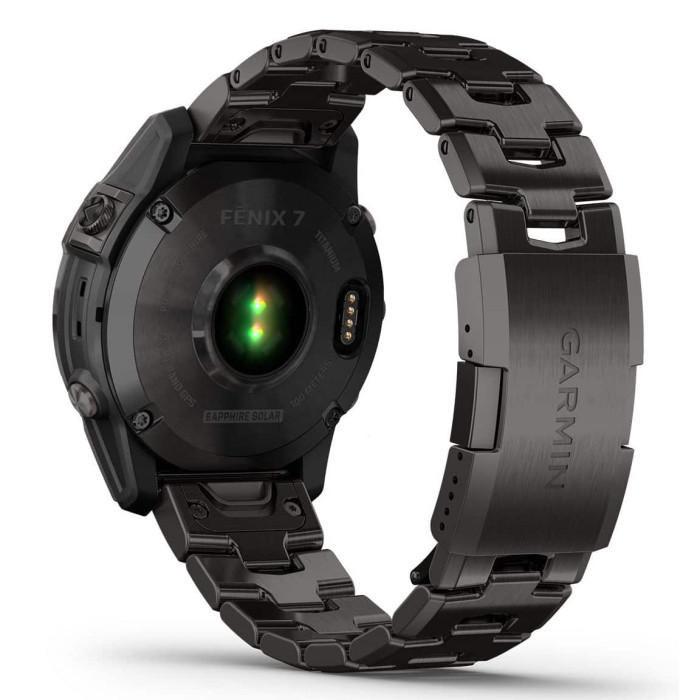 Смарт-годинник Garmin Fenix 7 Sapphire Solar Carbon Gray DLC Titanium w. Vented Titanium Band