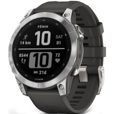 Смарт-годинник Garmin Fenix 7 Silver with Graphite Band